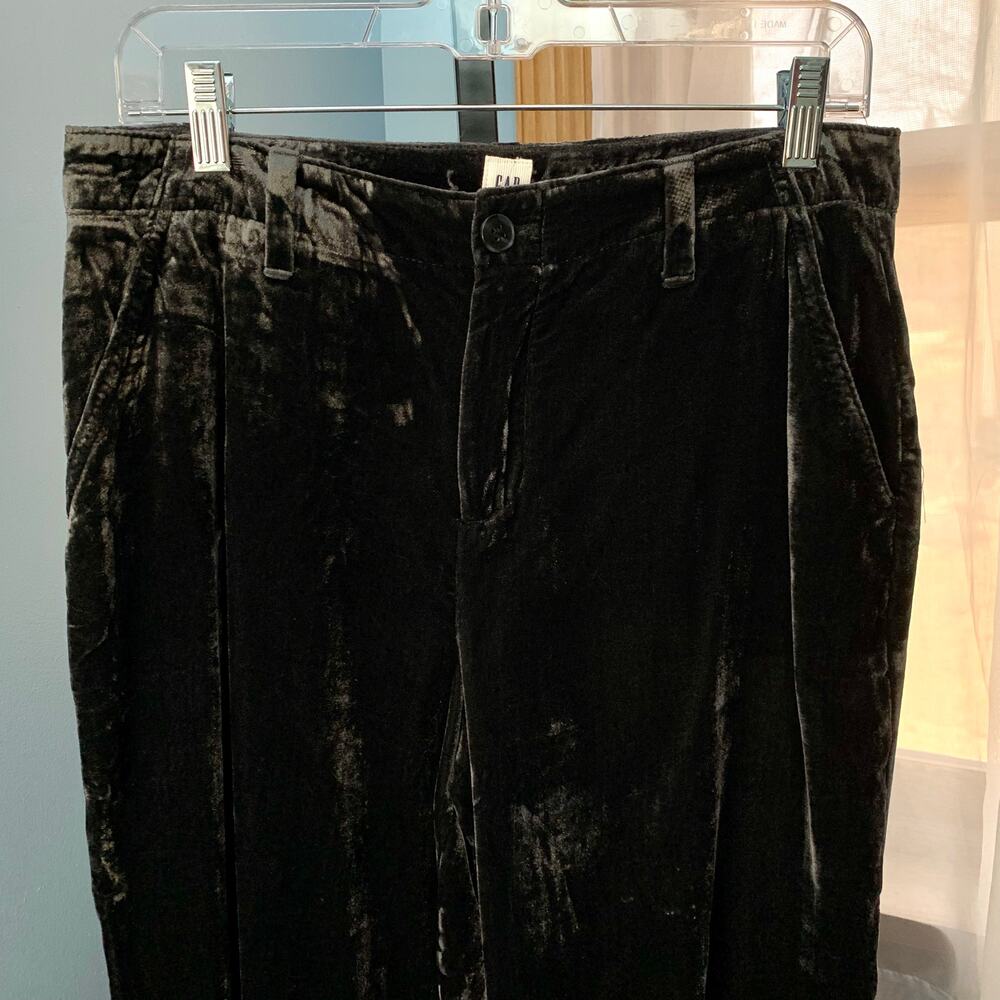 GAP Velvet Girlfriend Crop Pants In Midnight Gray Size 6 - Picture 3 of 7
